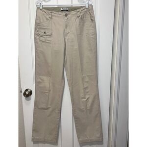 Columbia Womens Khaki Tan Cotton Straight Leg Outdoor Hiking Pants Size 8 Long